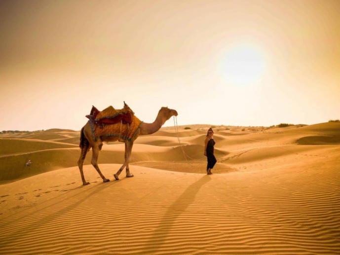 Golden Sandstone Hotel desert safari camp Jaisalmer Exterior foto